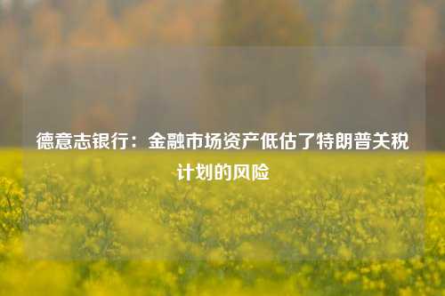 德意志银行：金融市场资产低估了特朗普关税计划的风险-第1张图片-福建新闻网