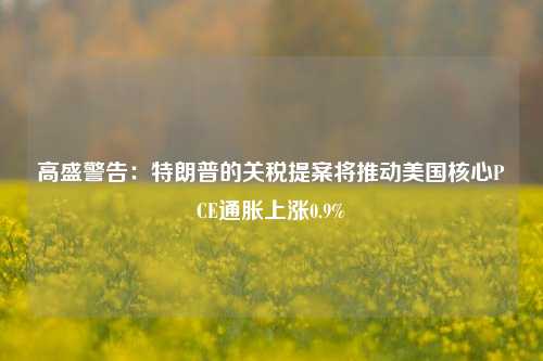 高盛警告：特朗普的关税提案将推动美国核心PCE通胀上涨0.9%-第1张图片-福建新闻网