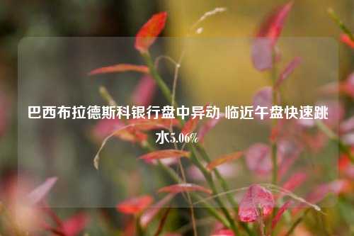 巴西布拉德斯科银行盘中异动 临近午盘快速跳水5.06%-第1张图片-福建新闻网