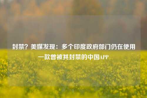 封禁？美媒发现：多个印度政府部门仍在使用一款曾被其封禁的中国APP-第1张图片-福建新闻网