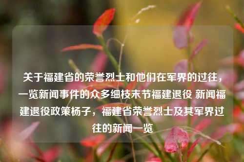 关于福建省的荣誉烈士和他们在军界的过往，一览新闻事件的众多细枝末节福建退役 新闻福建退役政策杨子，福建省荣誉烈士及其军界过往的新闻一览，福建省荣誉烈士及其军界过往新闻一览-第1张图片-福建新闻网