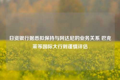 日资银行据悉拟保持与阿达尼的业务关系 巴克莱等国际大行则谨慎评估-第1张图片-福建新闻网