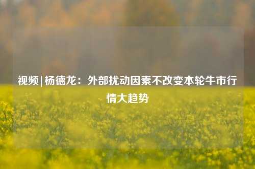 视频|杨德龙：外部扰动因素不改变本轮牛市行情大趋势-第1张图片-福建新闻网