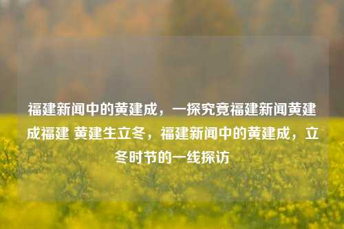 福建新闻中的黄建成，一探究竟福建新闻黄建成福建 黄建生立冬，福建新闻中的黄建成，立冬时节的一线探访，立冬时节的福建新闻，一探黄建成及其所反映的社会影响-第1张图片-福建新闻网