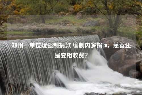 郑州一单位疑强制捐款 编制内多捐20，慈善还是变相收费？