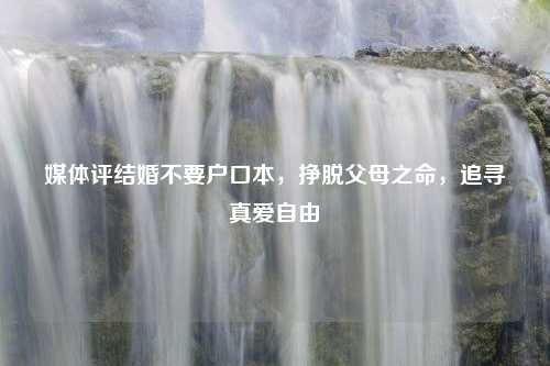 媒体评结婚不要户口本，挣脱父母之命，追寻真爱自由