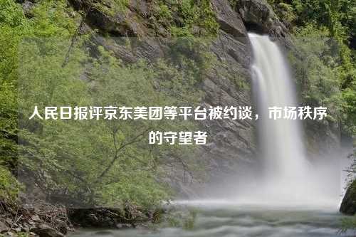 人民日报评京东美团等平台被约谈，市场秩序的守望者